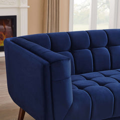 Addison Large Navy-Blue Velvet Sofa