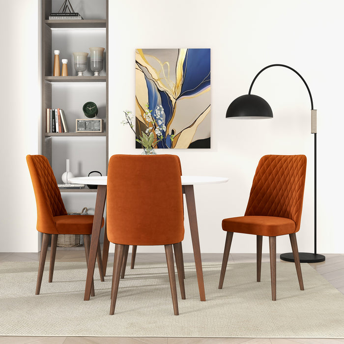 Katie  Burnt Orange Velvet Dining Chair (Set Of 2)