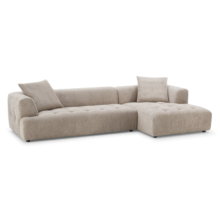 Kaynes Right Sectional Mocha Boucle Sofa