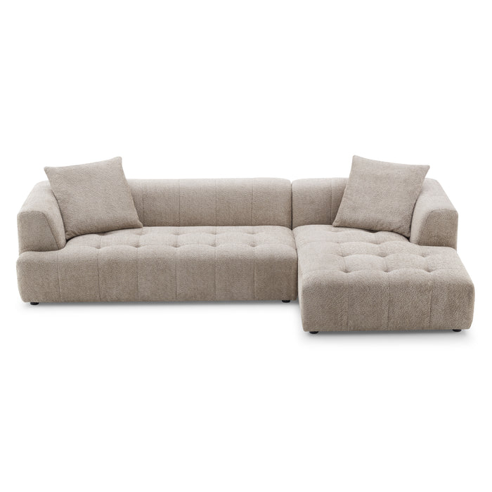 Kaynes Right Sectional Mocha Boucle Sofa