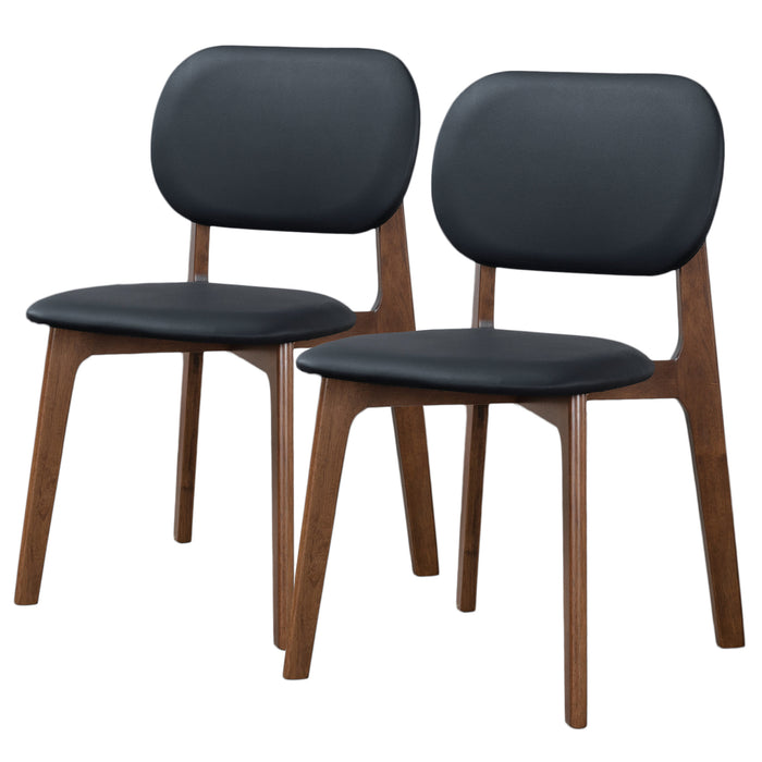 Kelsey  Black Leather Dining Chair (Set Of 2)