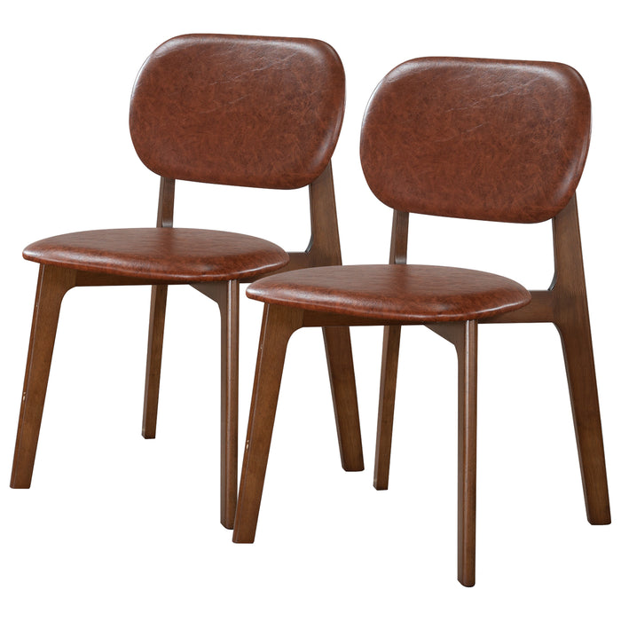 Kelsey Brown Leather Dining Chair (Set Of 2)