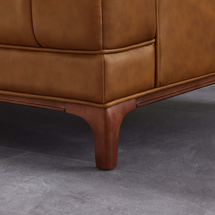 Mara  Tufted Cognac Leather Sofa