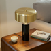 Kinetic Table Lamp | Lustrous Gold Drum & Sleek Black Base | Ashcroft Imports Furniture