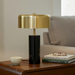 Kinetic Table Lamp | Lustrous Gold Drum & Sleek Black Base | Ashcroft Imports Furniture