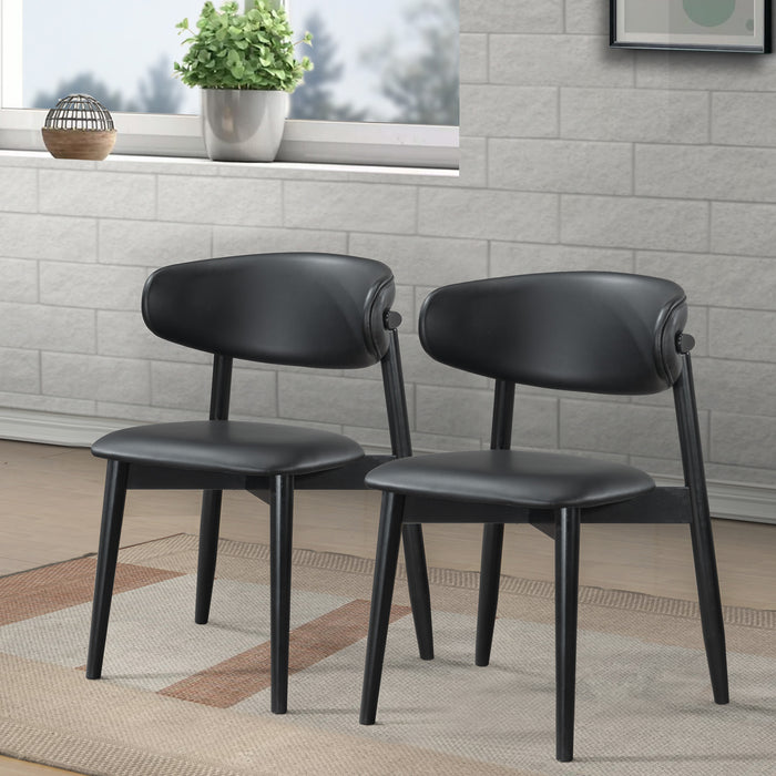 Korbin Black Vegan Leather Dining Chair (Set Of 2)