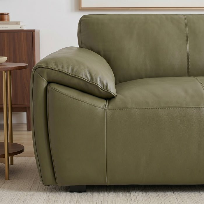 Laffey Luxury Real Leather Sofa with Pillow-Top Arms & Robust Frame | Ashcroft Imports Furniture