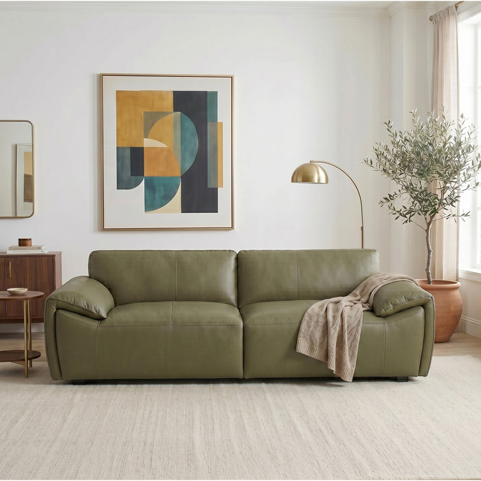 Laffey Luxury Real Leather Sofa with Pillow-Top Arms & Robust Frame | Ashcroft Imports Furniture