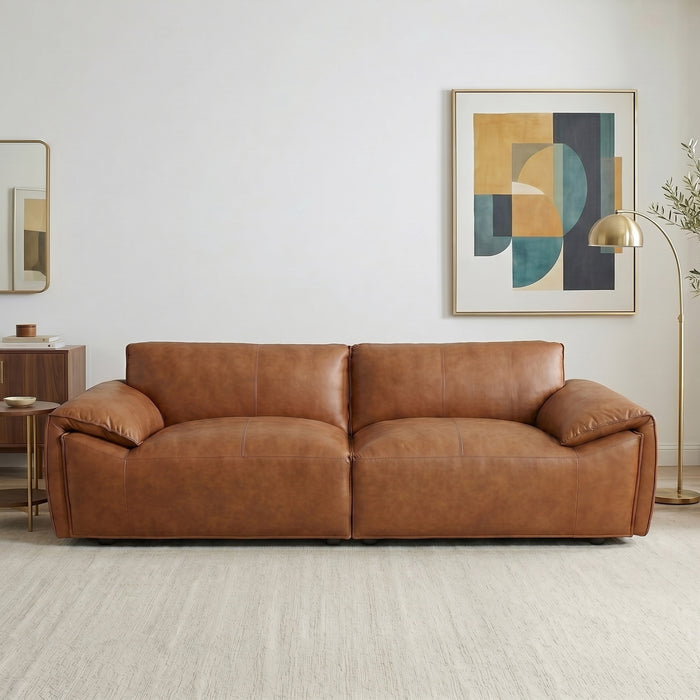 Laffey Tan Top Grain Leather Sofa