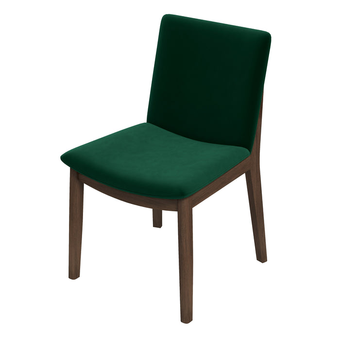 Laura  Green Velvet Solid Wood Dining Chair (Set Of 2)