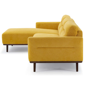 Ella L-Shaped Dark Yellow Linen Left Sectional Couch