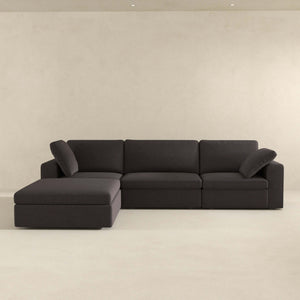 Cecilia Modular Corner Sectional Modern Fabric Sofa Dark Gray