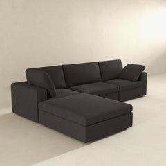 Cecilia Modular Corner Sectional Modern Fabric Sofa Dark Gray