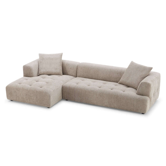 Kaynes Mid-Century Modern Boucle L-Shaped Sectional Sofa