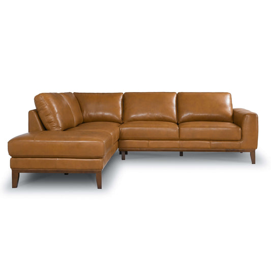 London Mid-Century Modern Leather Sectional Sofa