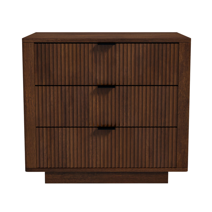 Lola Walnut Nightstand 3-Drawer