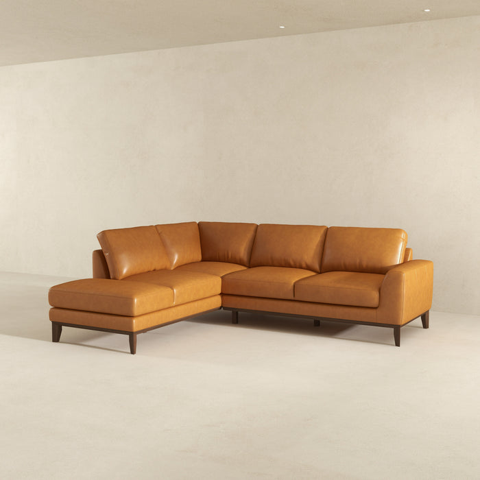 London  Leather Sectional Sofa Left Facing
