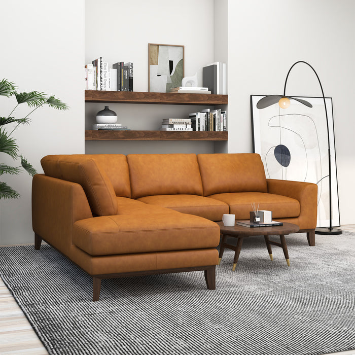 London Modern Premium Genuine Leather Left-Facing Sectional Sofa | Ashcroft Imports Furniture