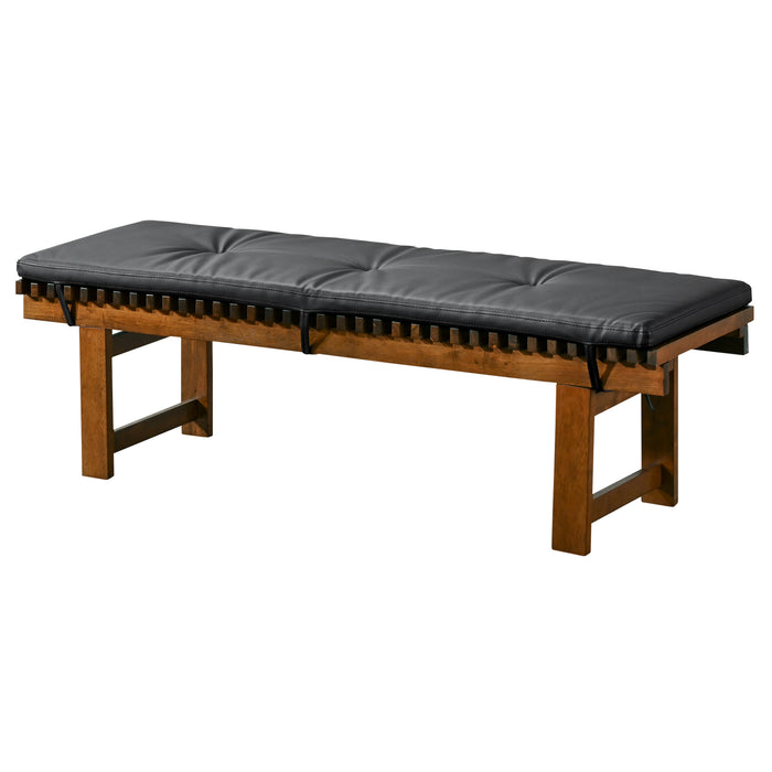 Lucia Bench in Black PU Leather