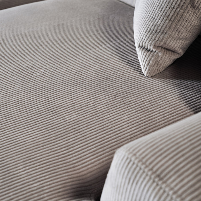 Mar Sectional Grey Velvet Sofa (Right Facing)