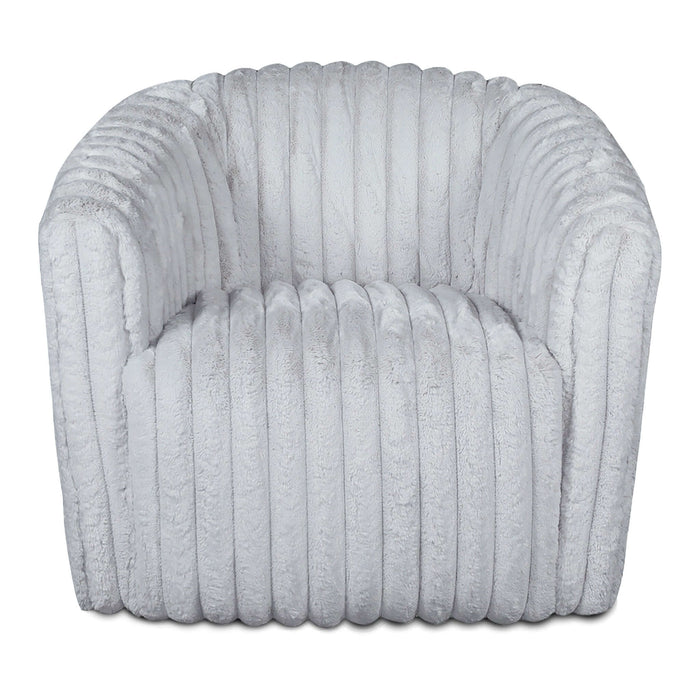 Mira Light Grey Soft Plush Fabric Swivel Chair