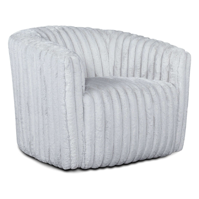 Mira Light Grey Soft Plush Fabric Swivel Chair