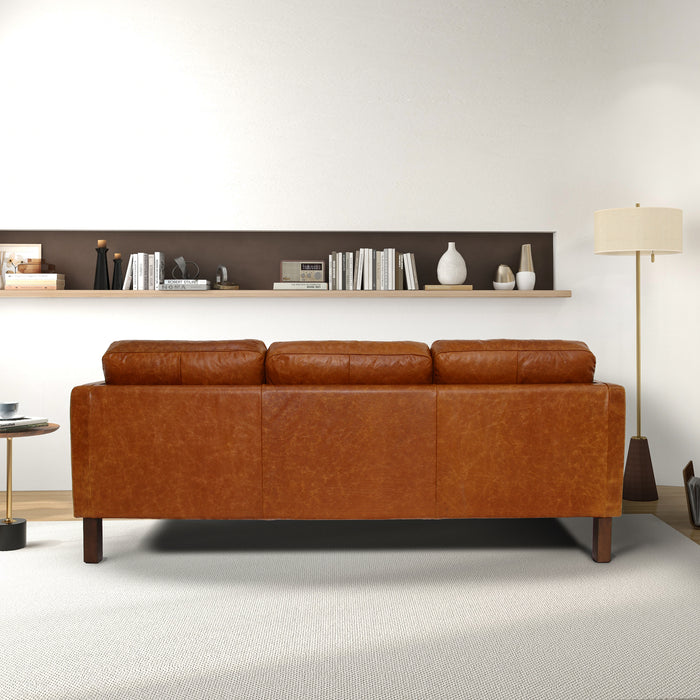 Memphis Waxy Cognac Leather Sofa