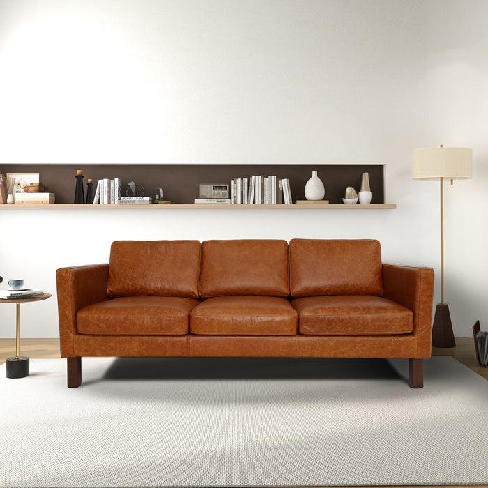 Memphis Waxy Cognac Leather Sofa