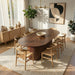 Merlin Oval Solid Wood Dining Table with Ribbed Pedestal Base | Ashcroft Imports Furniture