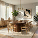 Merlin Oval Solid Wood Dining Table with Ribbed Pedestal Base | Ashcroft Imports Furniture