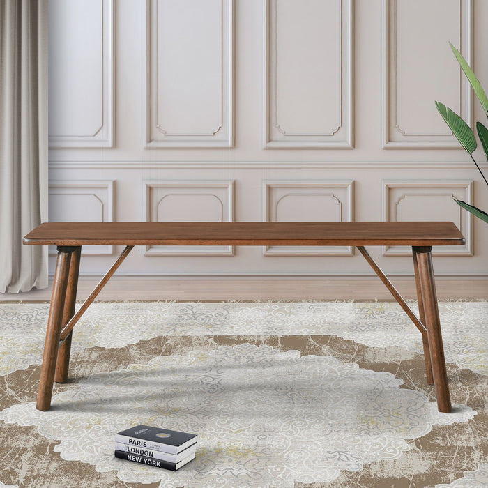 Modern Mid-Century Walnut Solid Wood Bench | Versatile Entryway & Dining Seating | Ashcroft Imports Furniture