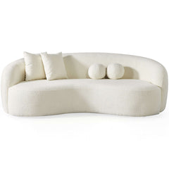 Drake Japandi Style Curvy Boucle Sofa