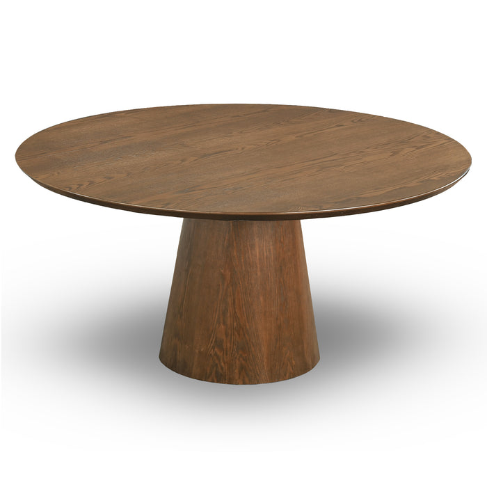 Palamades Round Solid Wood Walnut Dining Table - Large