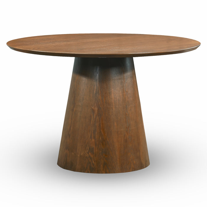Palamades Round Solid Wood Walnut Dining Table - Small