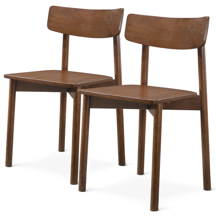 Pierre Solid Wood Dining Chair in Walnut Finish (Set Of 2)