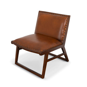 Marquis  Mid-Century Modern Genuine Leather Lounge Chair
