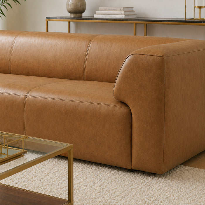 Rialto Minimalist Top-grain Buffalo Leather Sofa with Ergonomic Back and Plush Seating | Ashcroft Imports Furniture
