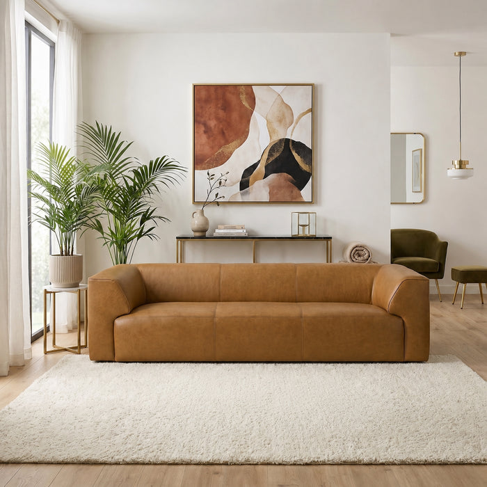 Rialto Minimalist Top-grain Buffalo Leather Sofa with Ergonomic Back and Plush Seating | Ashcroft Imports Furniture