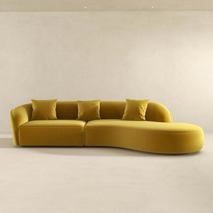 Elijah Japandi Style Curvy Sectional Sofa 126"