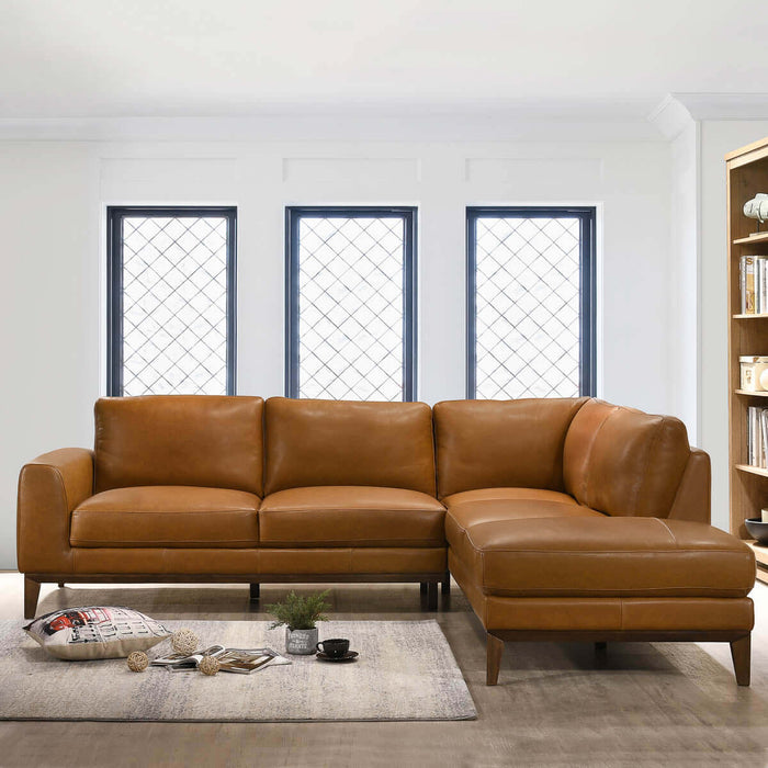 London  Leather Sectional Sofa Right Facing