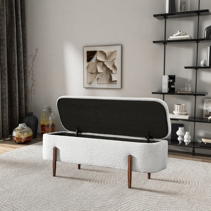 Sarna Ivory Boucle Bench
