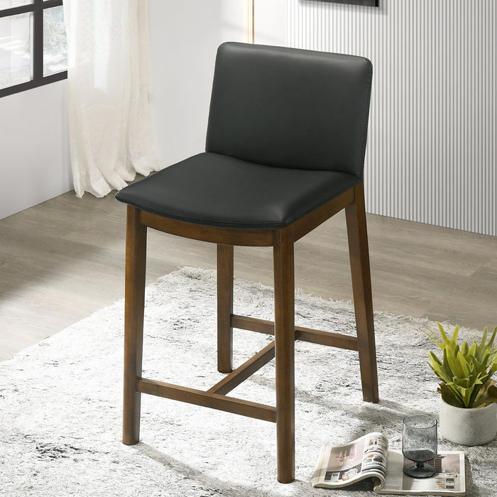 Shannon Counter Chair In Black Vegan Leather