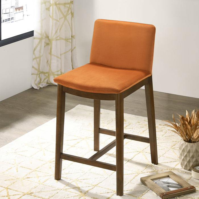 Shannon Counter Chair In Burnt Orange Velvet