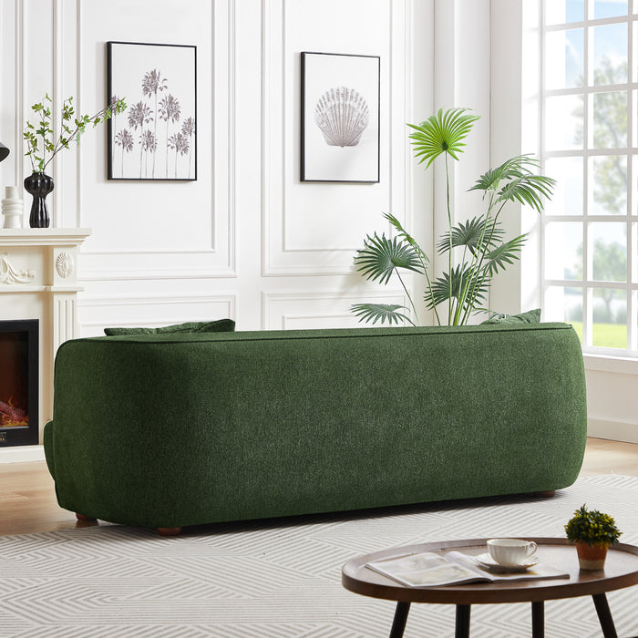 Stanmer Living Room Luxury Fabric Linen Couch in Green