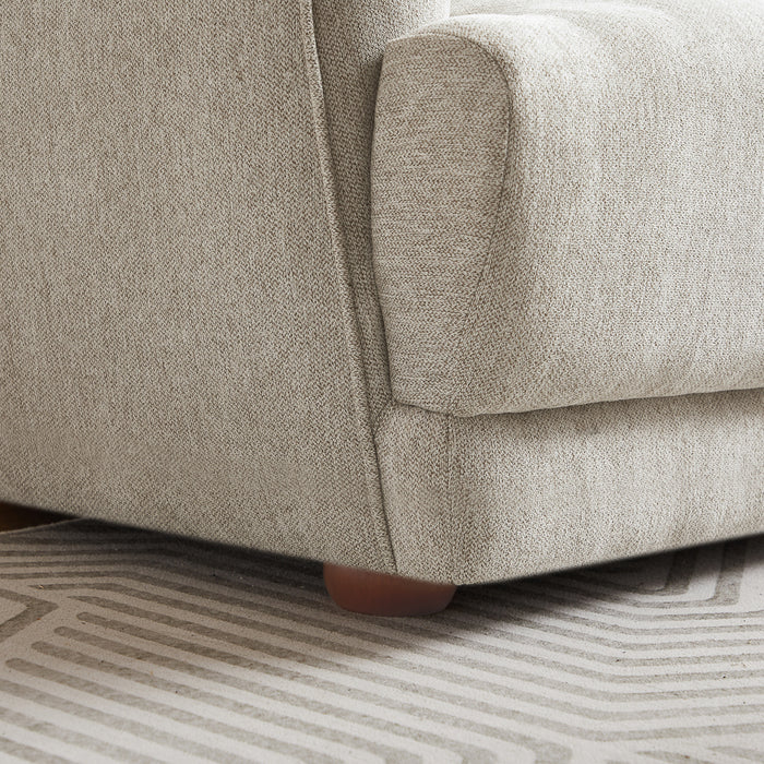 Stanmer Living Room Luxury Fabric Linen Couch in Cream