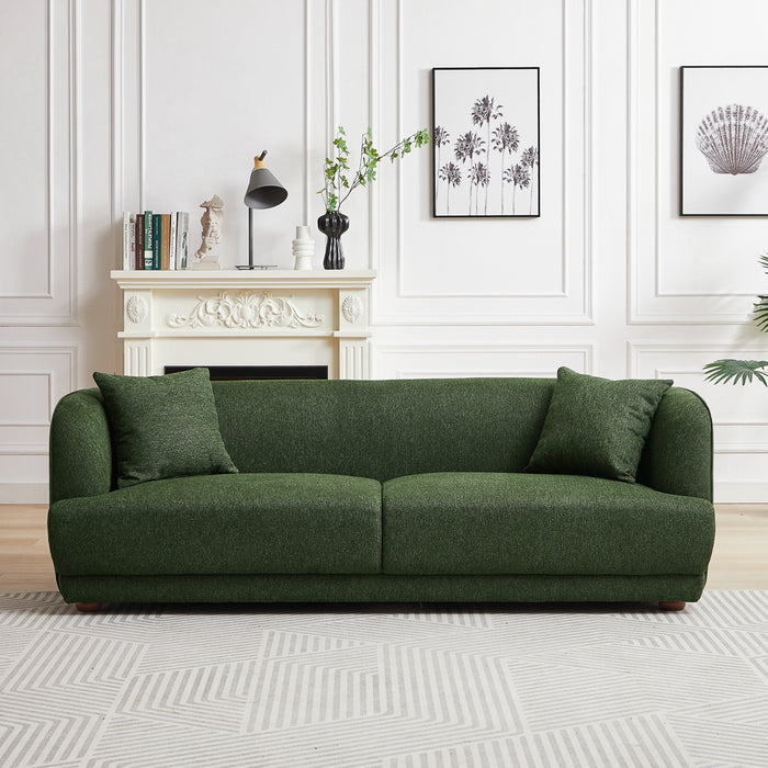 Stanmer Living Room Luxury Fabric Linen Couch in Green