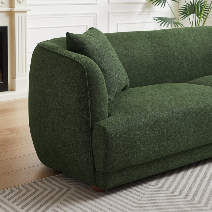 Stanmer Living Room Luxury Fabric Linen Couch in Green