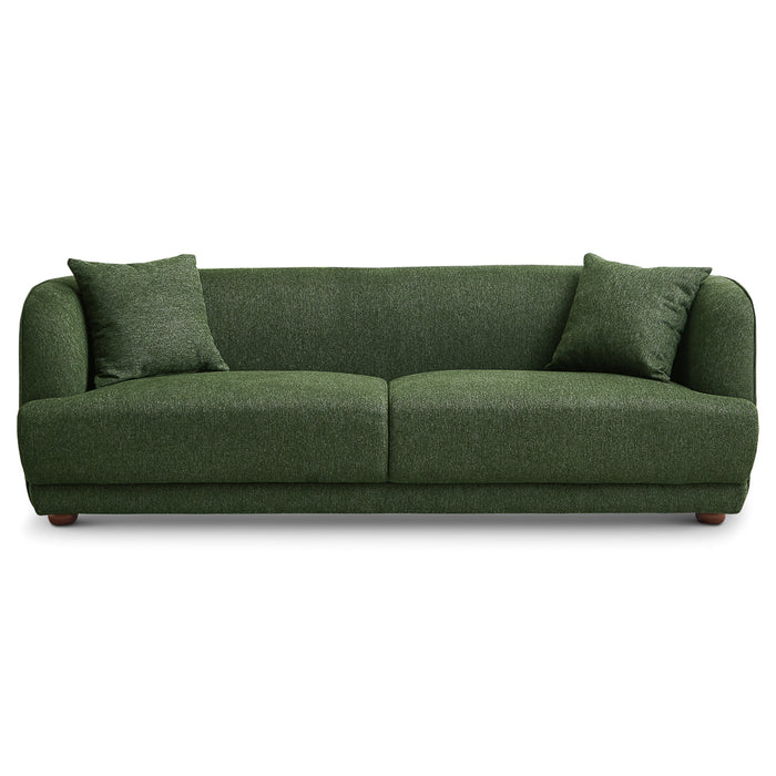 Stanmer Living Room Luxury Fabric Linen Couch in Green