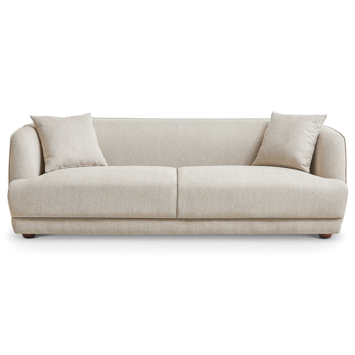 Stanmer Living Room Luxury Fabric Linen Couch in Cream