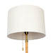Stellar Wood & Rattan Floor Lamp | Gold Brass Accents & White Linen Shade